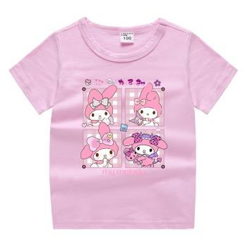 美樂蒂Melody女童短袖t恤2023新款純棉寶寶夏裝兒童衣服上衣童裝