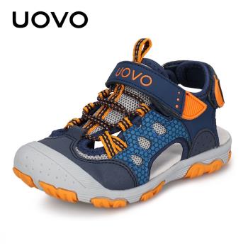 UOVO童鞋新款2023夏季兒童涼鞋戶外包頭男童沙灘鞋中小童透氣鞋子