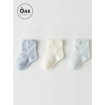 Oak Family短襪新生嬰兒夏季純棉薄款6一12月男女寶寶襪子 3雙裝