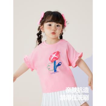 【自然涼感】迷你巴拉巴拉女童短袖T恤夏裝寶寶甜美時尚洋氣童裝