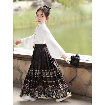 小女孩漢服套裝兒童中國風明制馬面裙女薄款童裝女童古裝唐裝夏季