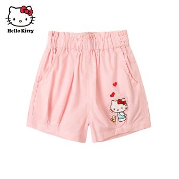 Hello Kitty童裝女童夏季純棉短褲薄款時尚休閑褲子
