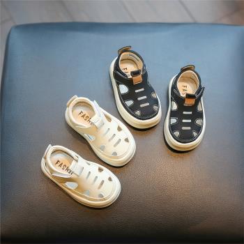 兒童學步鞋夏季小童鏤空單鞋半涼鞋男寶軟底防滑-2歲寶寶鞋子嬰兒