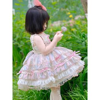 童裝繁星洛麗塔女童蓬蓬吊帶公主裙周歲禮服女寶夏季西班牙連衣裙