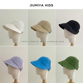 特別設計!可扎馬尾~新款兒童空頂遮陽帽女童夏季透氣速干鴨舌帽