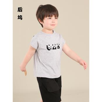 后塢夏季男童純棉無袖T恤小寶寶運動熊貓背心上衣嬰兒幼兒童夏裝