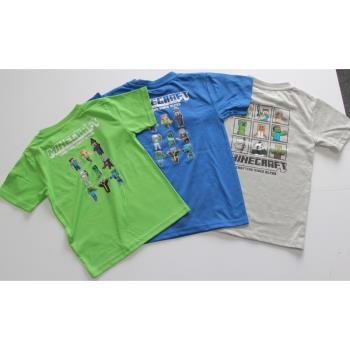 出口日單110-160夏裝兒童短袖T恤男童卡通男孩中大童圓領上衣T恤