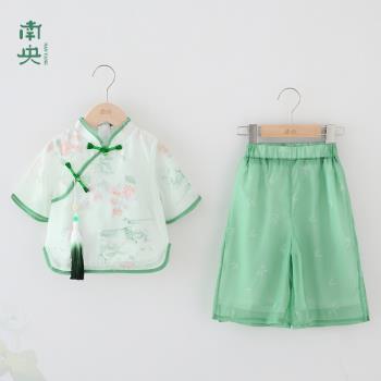 古裝女童改良漢服夏款中國風童裝兒童唐裝短袖套裝小女孩演出服裝