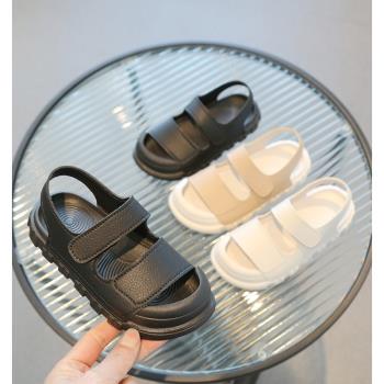 寶寶魔術貼夏季兒童鞋2023韓版男女童休閑半包頭涼鞋中大童沙灘鞋