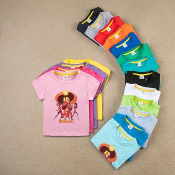 男童短袖t恤3歲兒童夏裝卡通上衣5中小童純棉體恤超人總動員童裝6