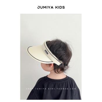 運動風夏季寶寶防曬帽兒童1-3歲男童遮陽帽防紫外線兒童空頂帽潮