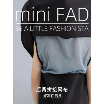 miniFad原創設計童裝男童短袖t恤兒童夏裝黑色襯衫棉透氣上衣潮