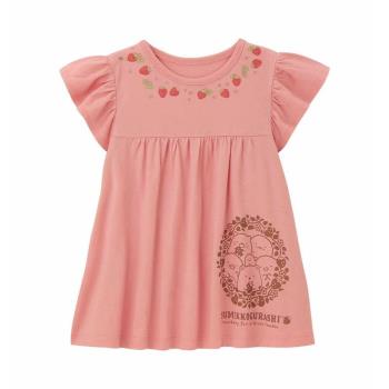 出口日本夏季純棉飛袖上衣寶寶寬松休閑T恤女童洋氣角落生物童裝