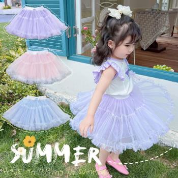 夏季新款女童網紗裙半身裙蛋糕裙寶寶公主裙百搭可愛裙子