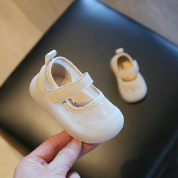 春夏女寶寶學步鞋網面透氣鞋子嬰兒軟底學步鞋0一1-2歲小童公主鞋