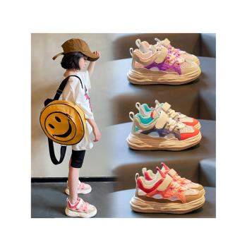 女童涼鞋2023夏季兒童包頭運動鞋中大童鏤空涼拖鞋女孩透氣單網鞋
