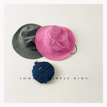 upf50+/親子款~韓國兒童帽子夏季男女童漁夫帽薄款速干防曬遮陽帽