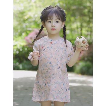 兒童旗袍連衣裙新款夏季薄款苧麻民國女孩寶寶中國風改良女童漢服