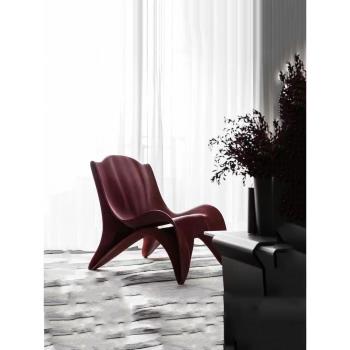 輕奢創意玻璃鋼北歐沙發椅ins服裝店網紅椅子紅象腿單椅單人家具
