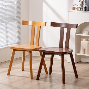 設計師實木餐椅現代家用小戶型網紅休閑靠背椅簡約櫸木餐桌椅子