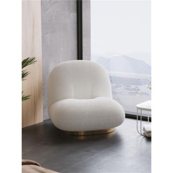 單人沙發雪梨椅可旋轉懶人休閑陽臺椅子設計師創意羊羔絨現代簡約