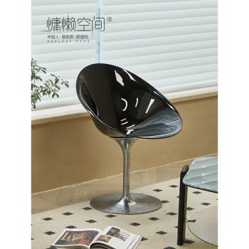 慵懶空間北歐亞克力餐椅現代簡約家用轉椅網紅ins透明設計師椅子