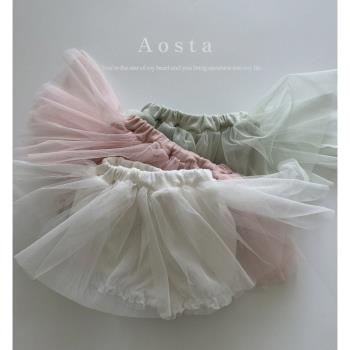 可愛AOSTA韓國進口網紗裙褲童裝