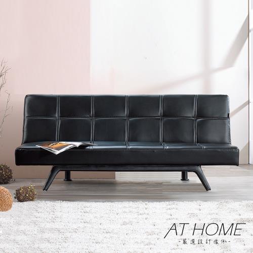 【AT HOME】巴克沙發床-黑皮
