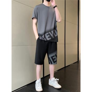 冰絲睡衣男款夏季薄款短袖短褲寬松夏款可外穿男士運動家居服套裝