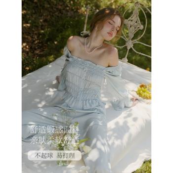 宋夫人 性感睡衣女冰絲涼感夏季薄款短袖套裝高階感家居服可外穿
