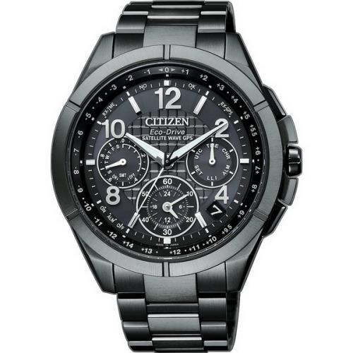 【CITIZEN】星辰 Eco-Drive 光動能 CC9075-52F GPS衛星對時 鈦金屬 三眼計時男錶 黑 43mm