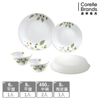 【美國康寧】CORELLE 綠野微風5件式餐具組-E06