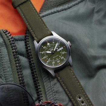 【SEIKO】精工 5 Sports系列 SRPH29K1 飛行錶 數字 帆布錶帶 機械男錶 4R36-10A0G 綠 39.4mm