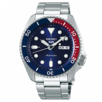 【SEIKO】精工 5 Sports系列 SRPD53K1 鋼錶帶 機械男錶 4R36-07G0R 紅藍圈/銀 42.5mm