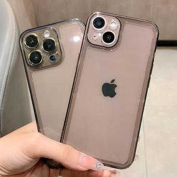 iPhone14手機殼透明黑12pro適用于蘋果11貓眼手機套ip13隱形氣囊硅xsmax軟promax適用于mini薄新款8女男pro
