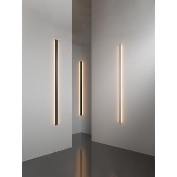 現代極簡長條壁燈北歐創意 客廳背景墻燈具 臥室床頭氛圍led燈飾