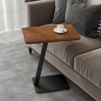 現代極簡沙發實木邊幾長方形桌橢圓形床頭可移動邊角幾迷你小茶臺