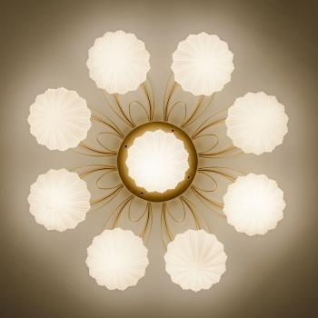 美式客廳燈具吸頂燈北歐簡約現代餐廳燈創意個性圓形臥室金色燈飾