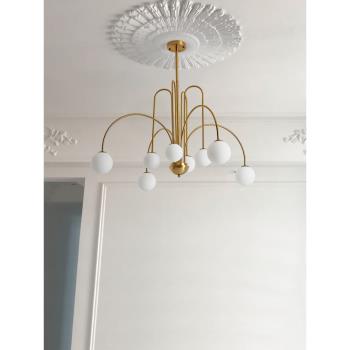 法式輕奢客廳吊燈復古魔豆燈玻璃現代北歐中古風vintage臥室吊燈