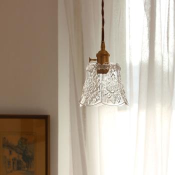 復古玻璃吊燈日式北歐簡約現代餐廳吧臺床頭吧臺黃銅vintage風格
