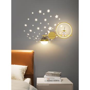 壁燈簡約現代創意宇航員兒童房床頭燈臥室房間裝飾客廳背景墻燈具