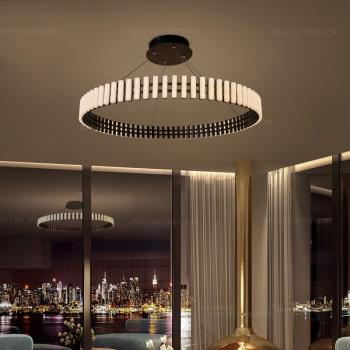 出口原版后現代輕奢設計師客廳吊燈北歐圓環個性餐廳臥室鋼琴吊燈