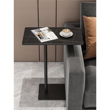 輕奢巖板沙發邊幾極簡客廳梳化邊桌可移動大理石小茶幾鐵藝方角幾