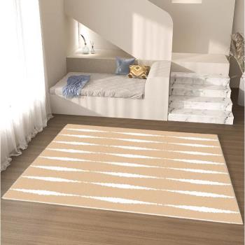 北歐簡約加厚地毯設計感抽象線條客廳茶幾毯 ins風黑白臥室床邊毯
