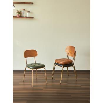 工業風美式餐椅商用酒店咖啡廳餐飲椅子復古鐵藝靠背椅餐廳餐桌椅