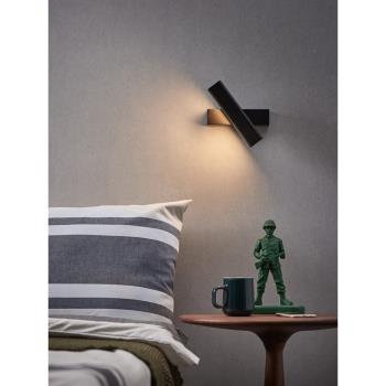 北歐壁燈臥室床頭燈后現代極簡約設計師裝飾墻燈旋轉壁燈免接線