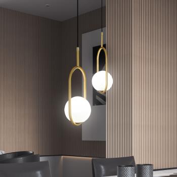 北歐臥室床頭小吊燈現代簡約創意個性玻璃魔豆極簡餐廳單頭吧臺燈