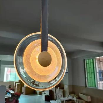 北歐設計師臥室床頭餐廳吧臺樓梯間樣板房個性創意玻璃圓形小吊燈