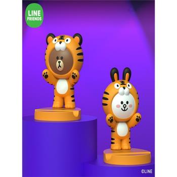 韓國正版line friends萌虎系列布朗熊手機支架可愛創意懶人支架