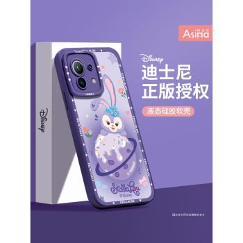 星球紫兔子適用小米13手機殼新款小米12spro女款超薄全包11ulrta液態矽膠紅米k40可愛note11防摔x浮雕創意套+